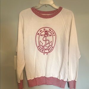 White and Red Yacht Club Sweatshirt